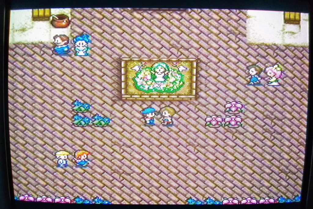 Harvest Moon (SNES). Spring 23 - The Flower Festival. Dancing with Ellen.