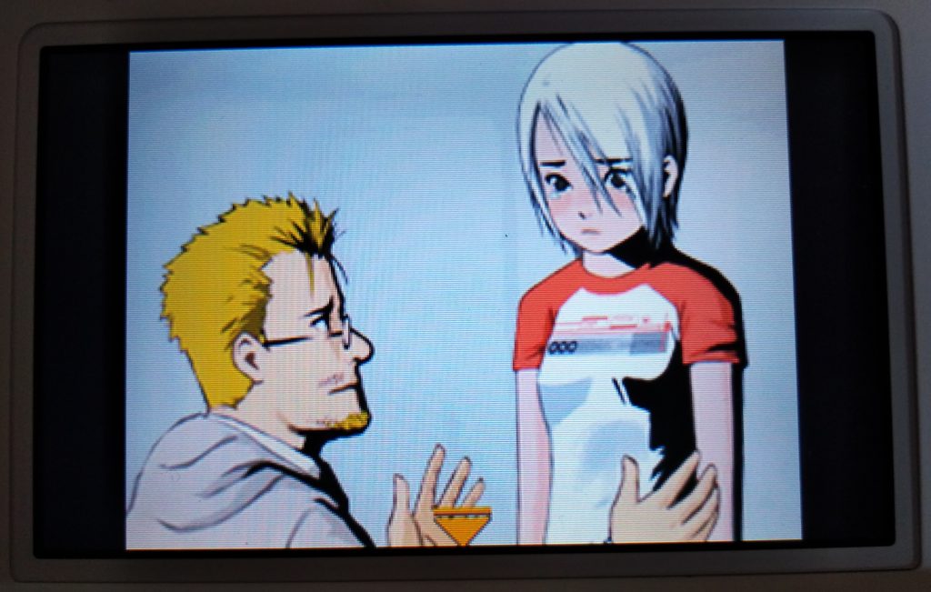 Ashley and mystery man in Another Code: Two Memories (DS)