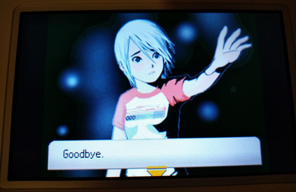 Ashley saying goodbye to D in Another Code: Two Memories (DS)