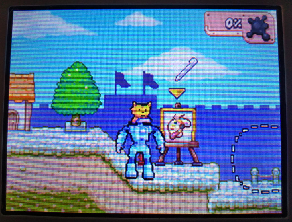 Drawn to Life screenshot of Adventure Mode (Bottom 3DS screen).