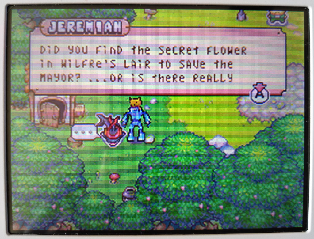 Drawn to Life screenshot of Jeremiah Slaczka trolling Players in Developers Grove, Village Mode (bottom 3DS screen).