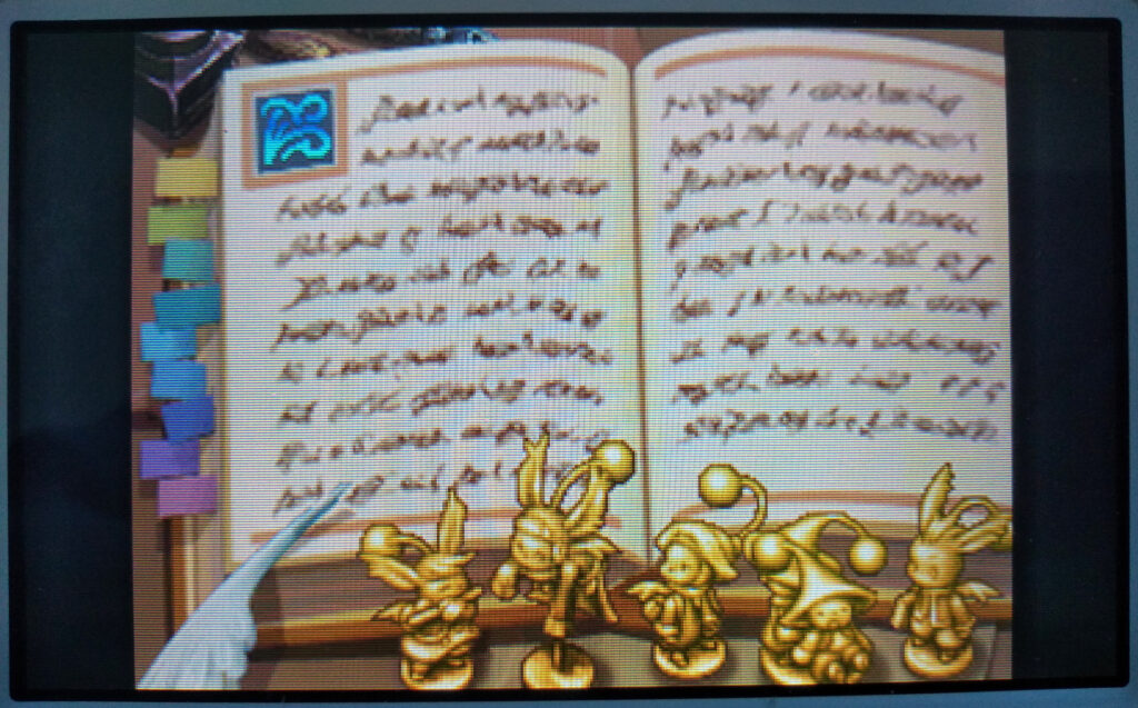 Screenshot of the Grimoire (top DS screen)